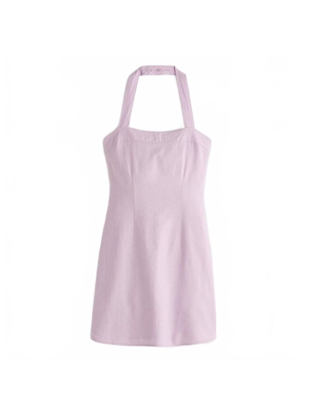 Abercrombie & Fitch Linen Blend Halter Mini Dress Pastel Purple Lilac Medium